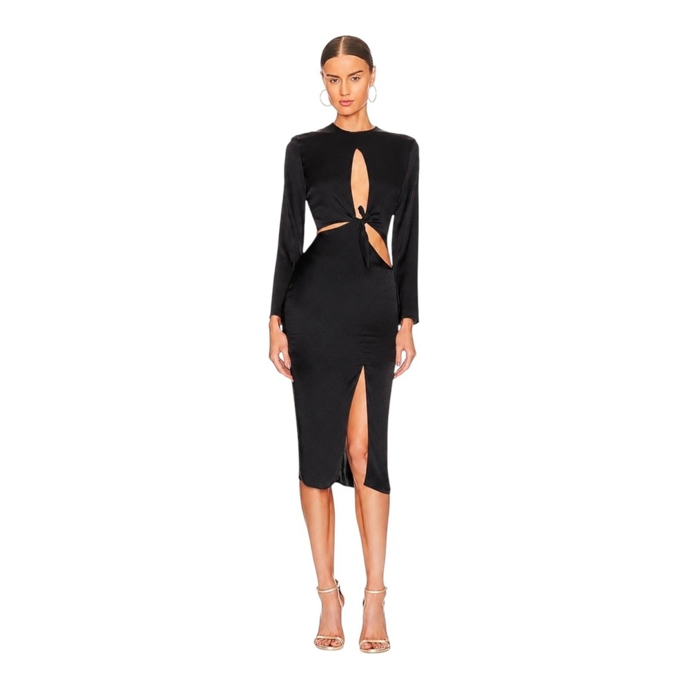 NEW MOTHER OF ALL Rose Midi Dress Black NWT Medium